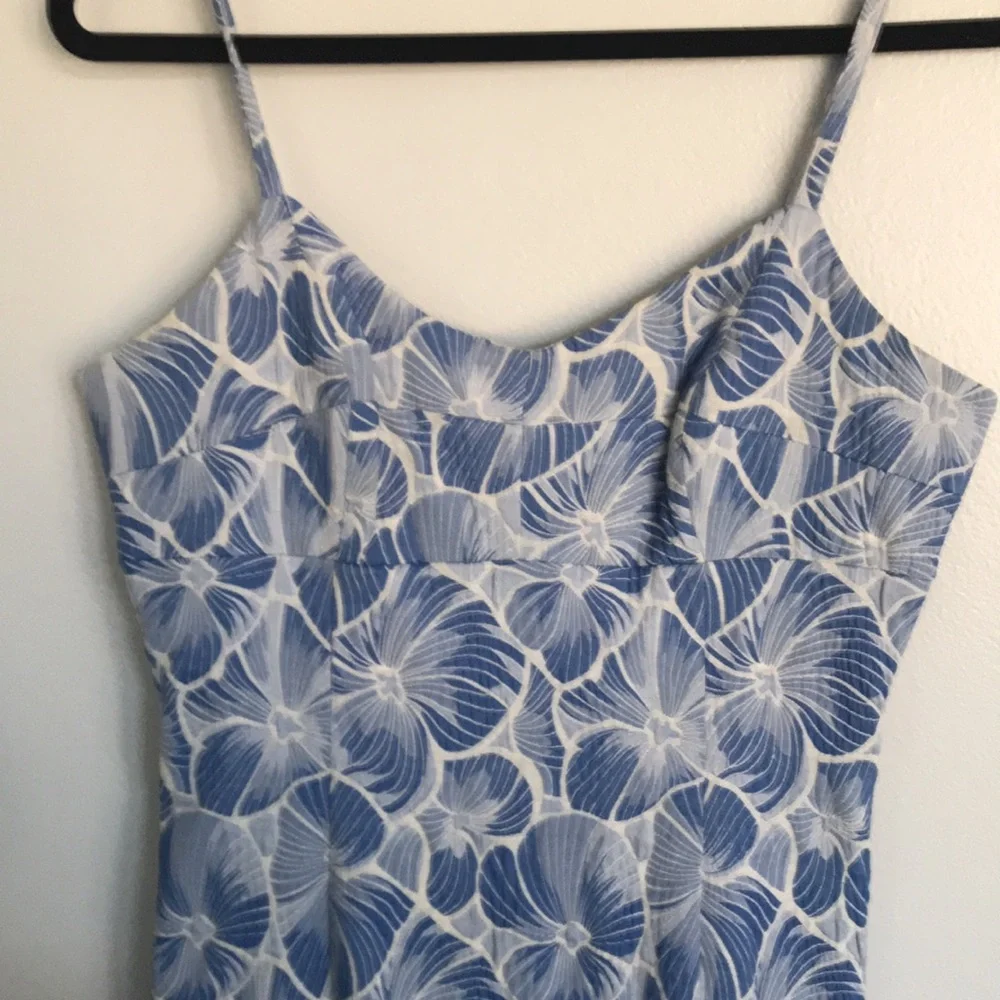Anthropologie Blue and White Floral Dress - Picture 3 of 7